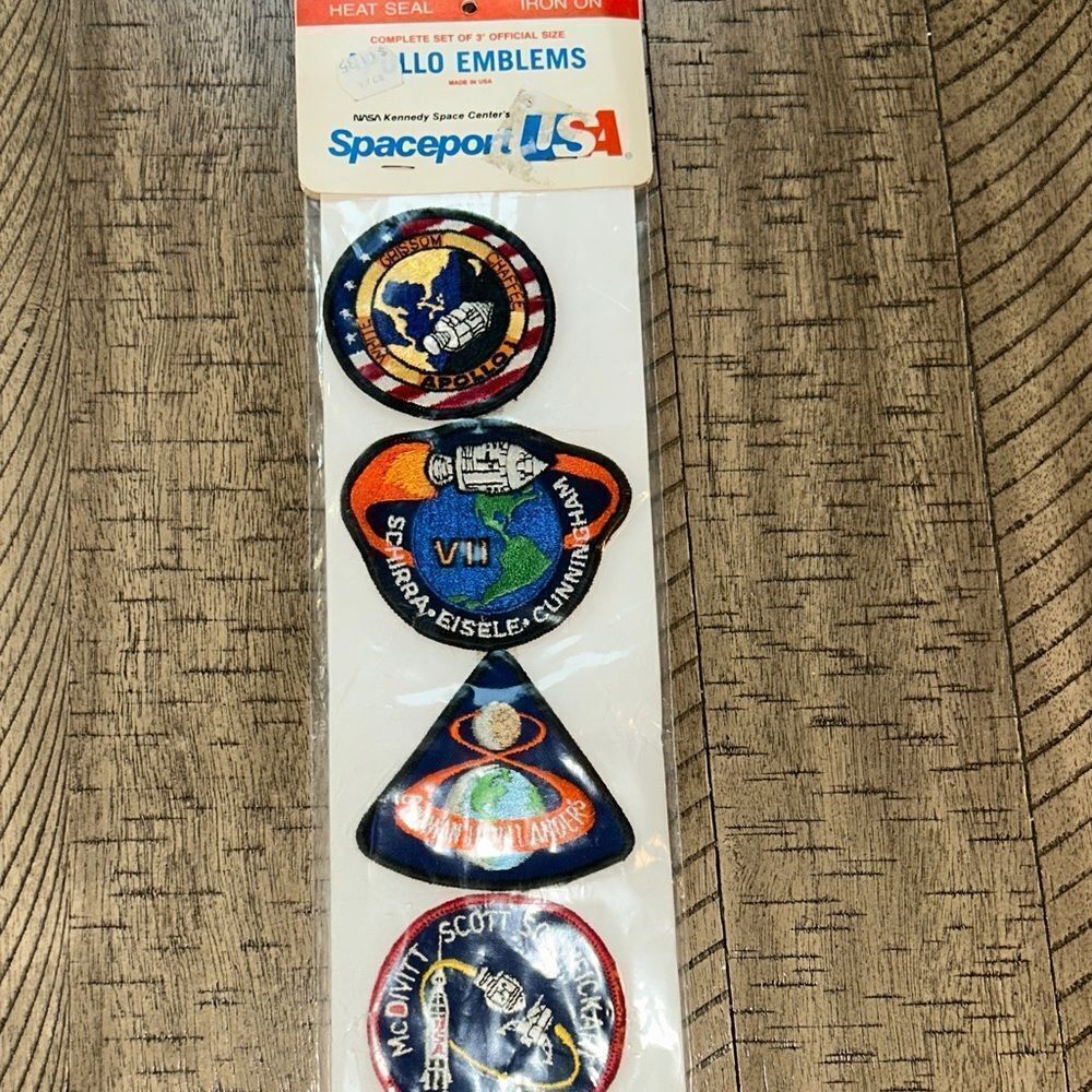 Kennedy Spaceport 🚀 🌎 USA 🇺🇸 Apollo Mission Patches NASA Made in USA 🇺🇸 RARE 80s
